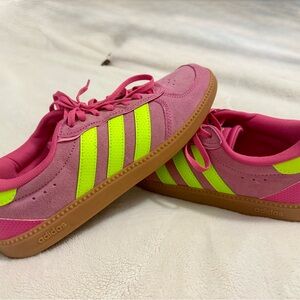 Adidas Pink and Lime Green Casual Sneakers